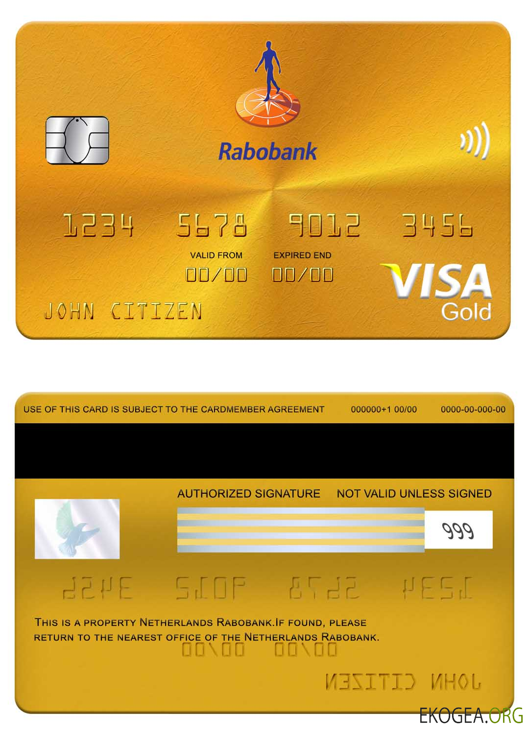 Carte visa or Rabobank Pays Bas